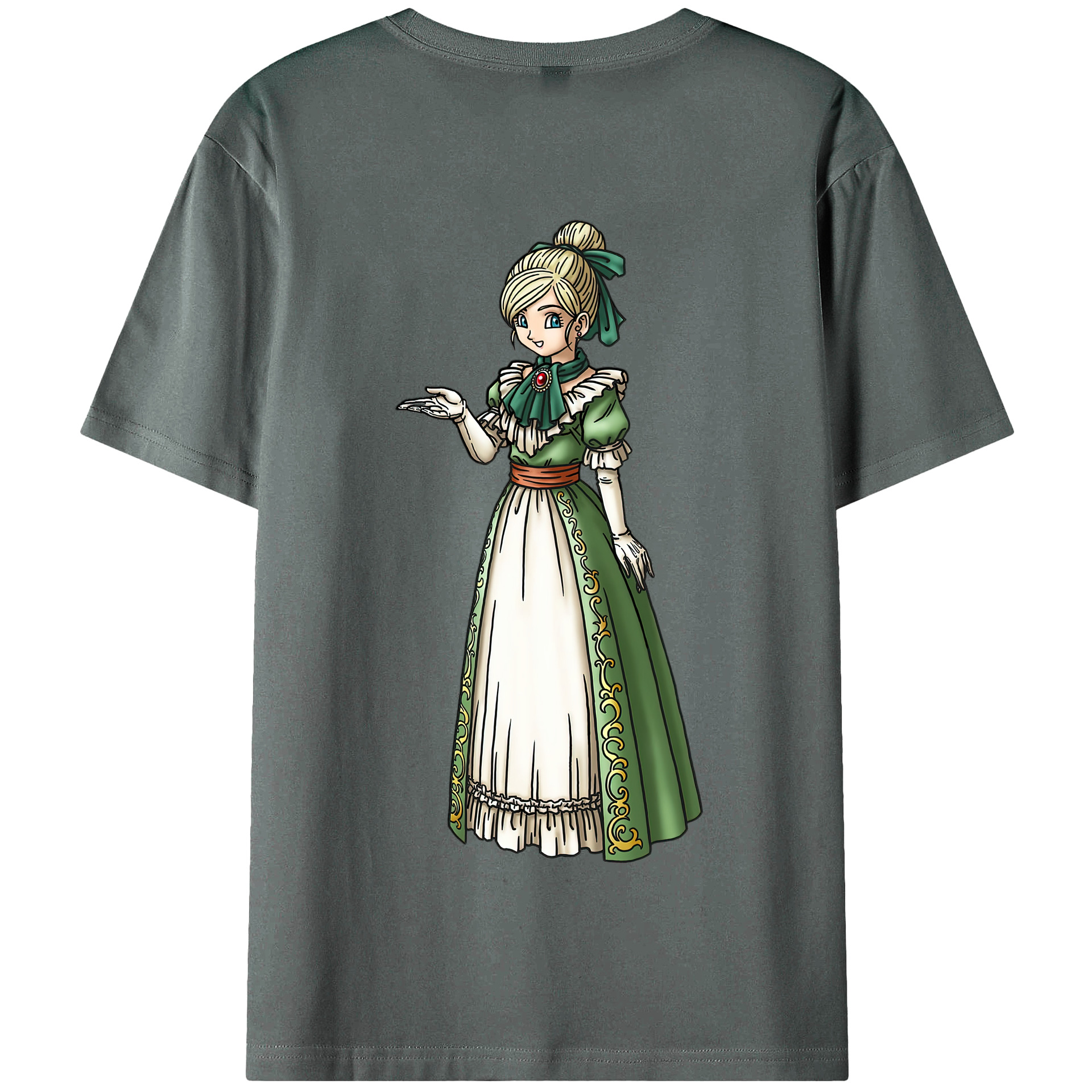 （画像用） ドラゴンクエスト Doragon Kuesuto Dragon Quest 綿100％半袖Tシャツ（背面プリント）
